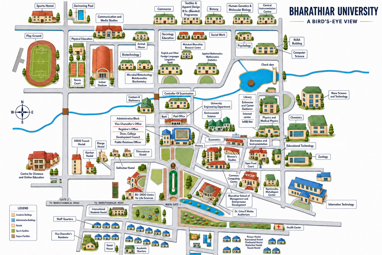 Bharathiar University Map 2026