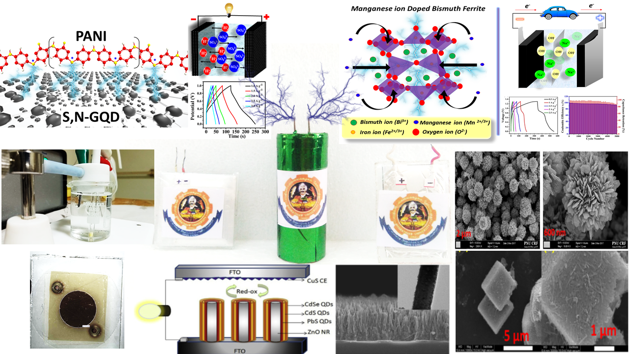Low-temperature-synthesized Mn-doped Bi2Fe4O9 as an efficient electrode material for supercapacitor applications Sulfur and nitrogen-doped graphene quantum dots/PANI nanocomposites for supercapacitors Robust, metallic Pd17Se15 and Pd7Se4 phases from a single source precursor and their use as counter electrodes in dye sensitized solar cells